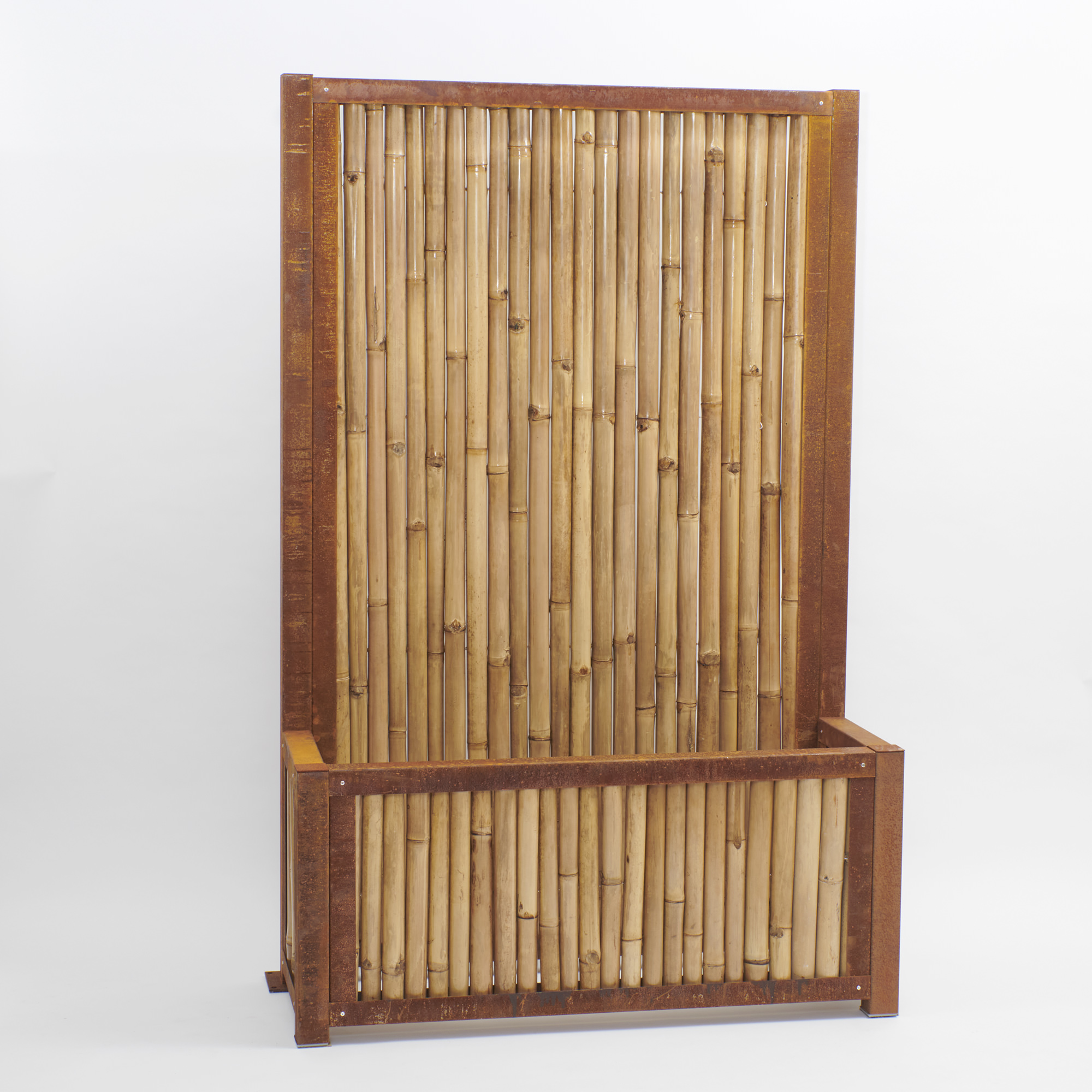 BambusBASIS Hochbeet mit Sichtschutz Cortenstahl