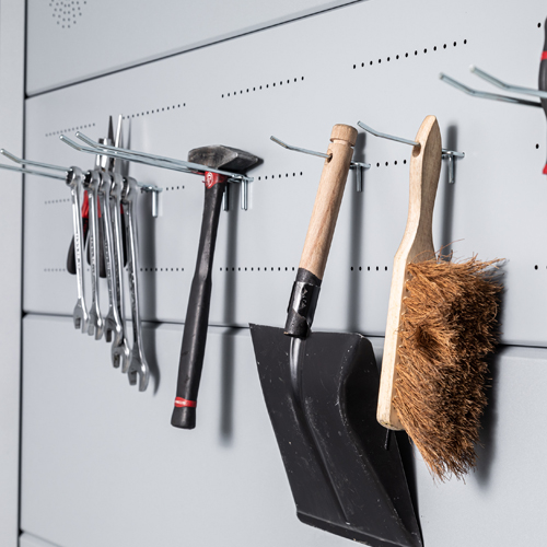 Telluria Lochbleche & Haken für Gerätehäuser