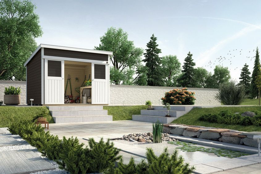 Ein hübsches Designgartenhaus ist eine tolle Erweiterung für Ihren Garten