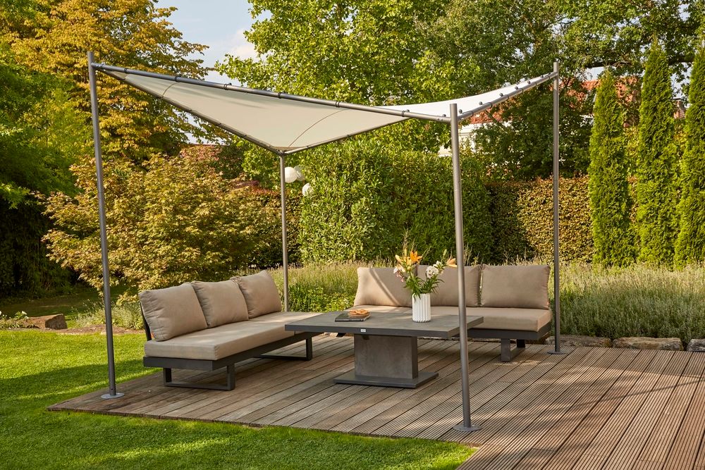 Siena Garden Lifttisch BELLAN Aluminium anthrazit / Keramik dunkelgrau