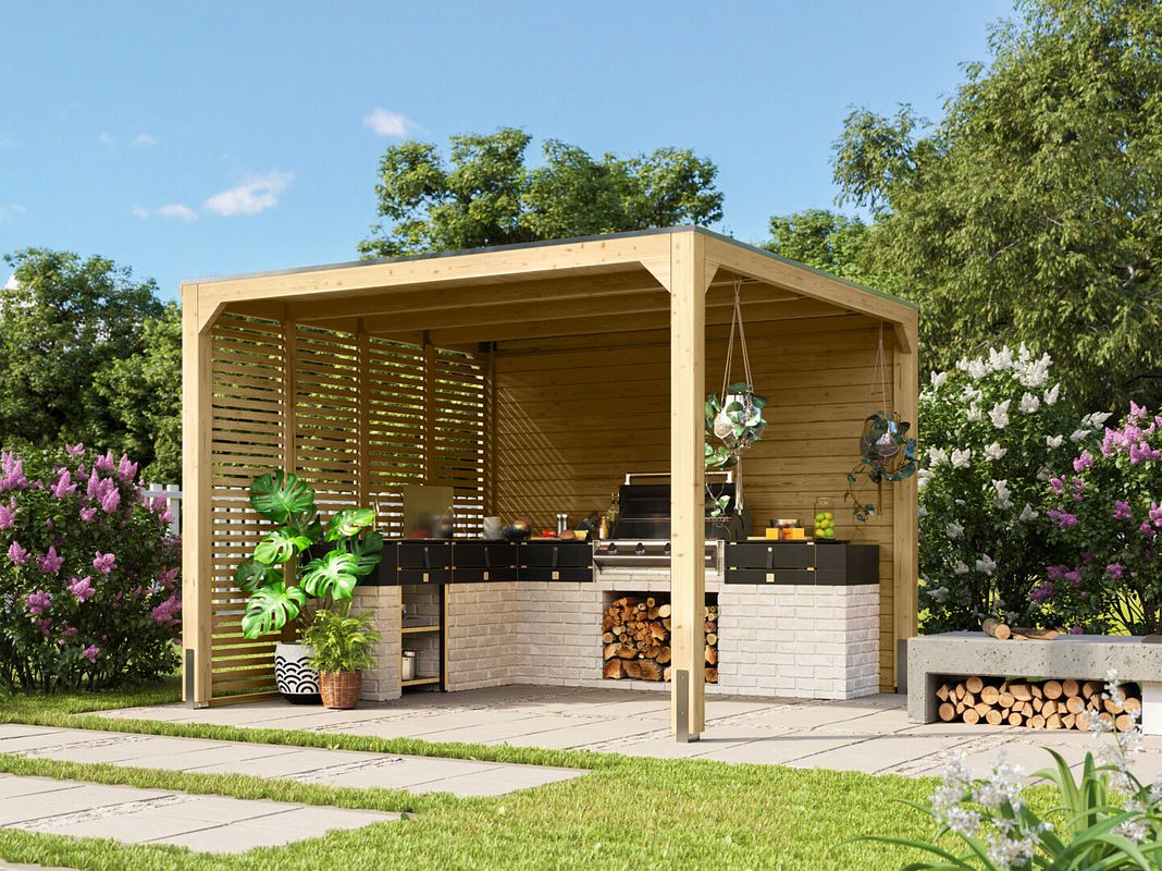 Karibu Pavillon Cubus mit Flachdach