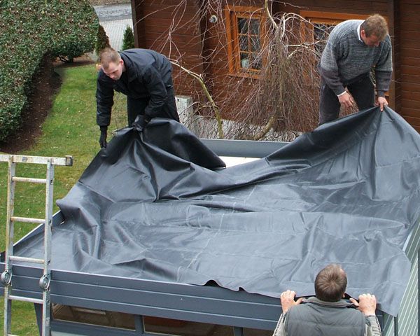 Auslegen der EPDM Folie
