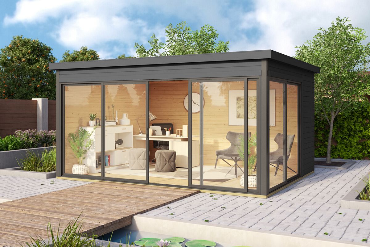 Weka Designhaus 412 Gr. 2 mit Glasschiebetür