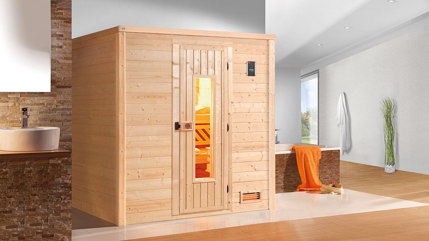 Weka Premium Massivholzsauna Bergen 1