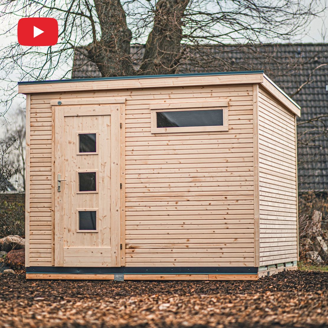 Montage: Weka Designhaus mit Schraubfundament