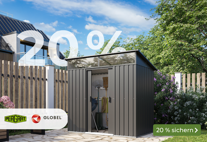 20% Rabatt auf Pergart & Globel Metallhäuser Sliderbild