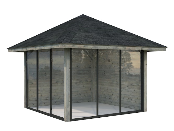 Palmako Pavillon Bianca 8,3 m² Set 501 Slide Plus mit Isolierglas-Schiebetüren - 28 mm