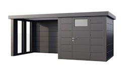Telluria Metallgerätehaus Classico 2424 mit Lounge Anbau small inkl. 2 Fenster
