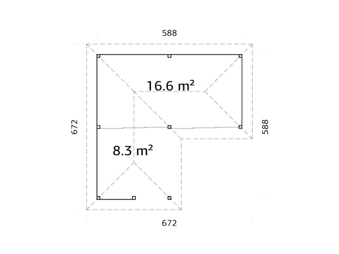 Palmako Pavillon Bianca 24,9 m² Set 222 Slide