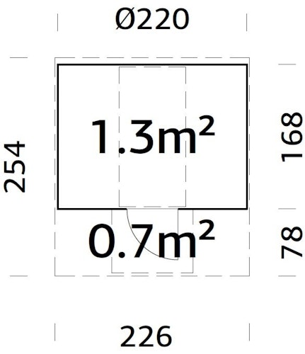 Palmako Saunafass Anita 1,3 + 0,7m²