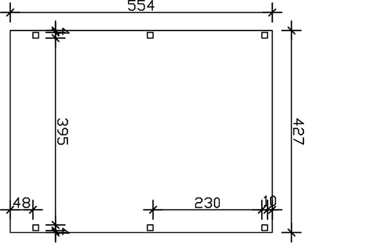 Skan Holz Grunewald - Flachdach Carport aus Leimholz Breite 427 cm