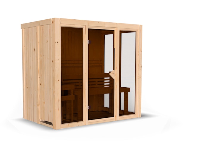 Karibu Sauna Irava 3 - 68 mm Systemsauna - 230 Volt Plug & Play inkl. gratis Sauna-Zubehörset im Wert von 234,94 €