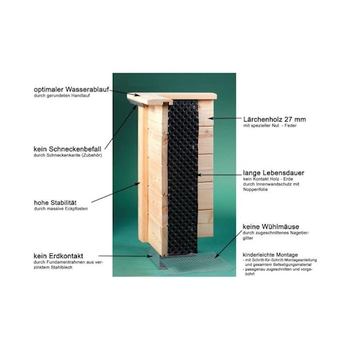 KGT Hochbeet Woody 210 aus Lärchenholz - 1400 l