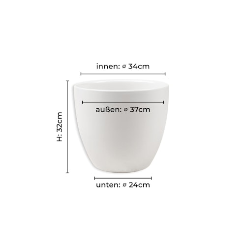 Wikholm form Design Pflanzgefäß / Blumentopf cremeweiß ⌀ 37 x H 32 cm