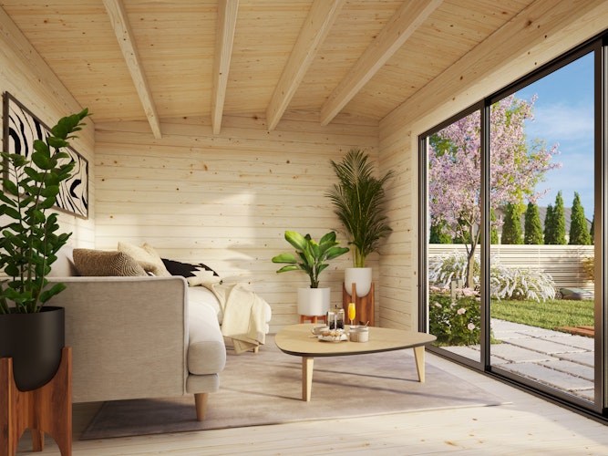 Palmako Gartenhaus Ines 13,7 m² mit Schiebetür - 44 mm