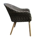 Vorschaubild Garden Pleasure Gartenmöbel Set FREMONT / PUEBLO, Tisch Ø 110 + 4 Sessel, Akazie / Polyrattan Anisbraun / Kissen 100 % Polyester Taupe