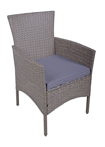 Garden Pleasure Balkon-Set DAKOTA, Tisch 70 x 60 + 2 Sessel, Polyrattan / Akazie / Kissen 100 % Polyester