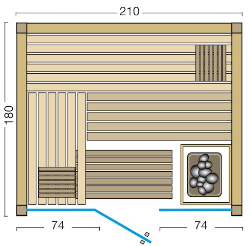 Infraworld Sauna Panorama - Elementsauna mit Glasfront inkl. 5-teiligem gratis Zubehörset