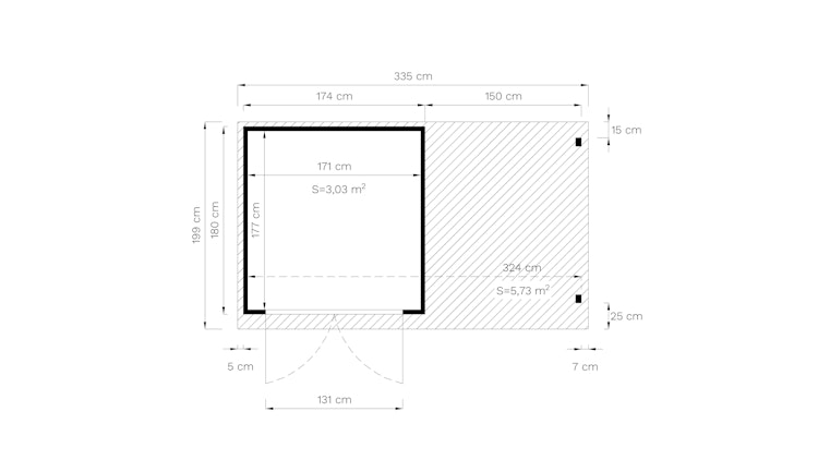 Bertilo Gerätehaus Amrum 2/3 Plus - 14 mm