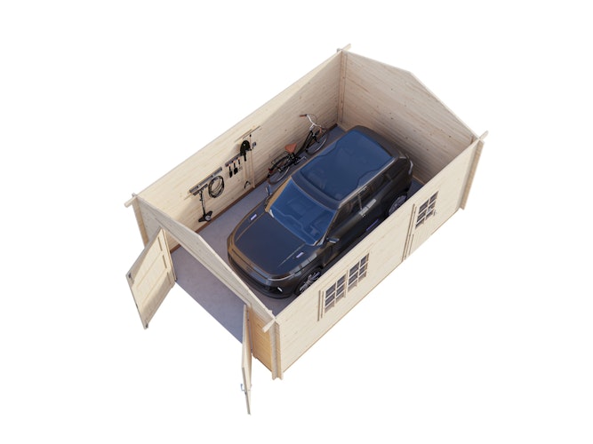 Palmako Garage Roger 19,0 m² - 44 mm - mit Holztor