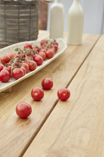 Diamond Garden Tisch RAVENNA, Edelstahl Dunkelgrau / Recycled Teak