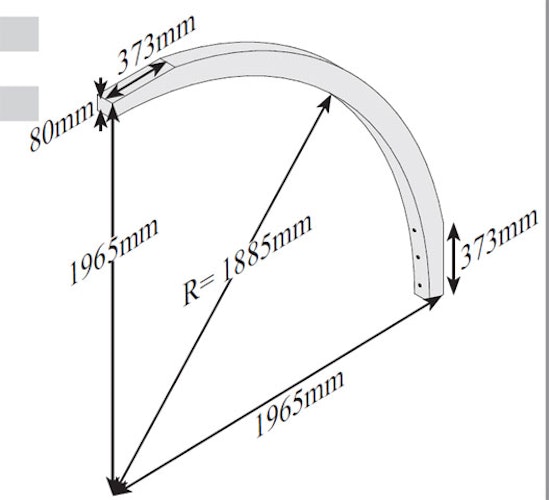 Karibu Rundbogen / Einfahrtsbogen für Carport 12 x 12 cm