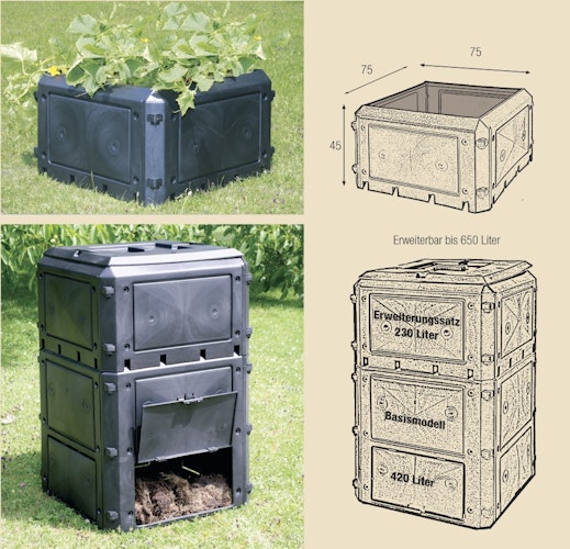 KHW Aufbauset 230 Liter ohne Deckel (für Bio-Quick Komposter Basismodell 420 L)