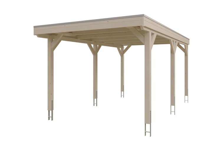 Skan Holz Grunewald - Flachdach Carport aus Leimholz Breite 321 cm
