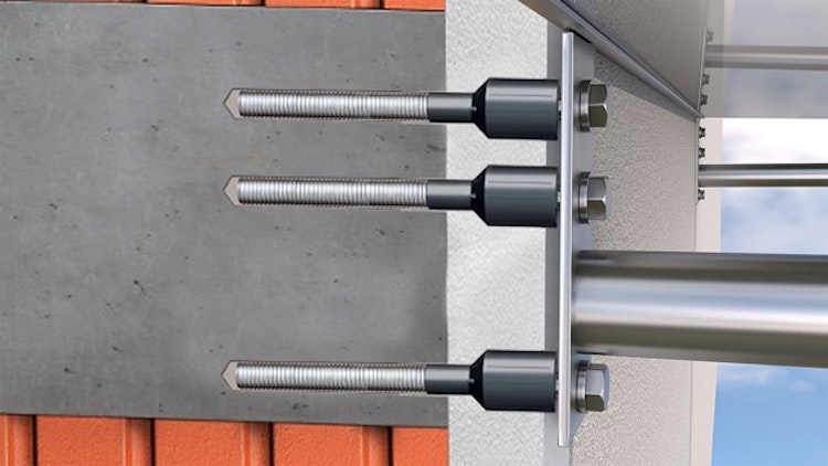 Gutta Befestigungsset für Beton mit Dämmung bis 25 cm (für 6 Bohrlöcher)