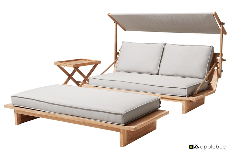 Apple Bee Sonnendach ROBINSON, Teak / BEE WETT (100 % Polypropylen) Grizzle - Auslaufartikel