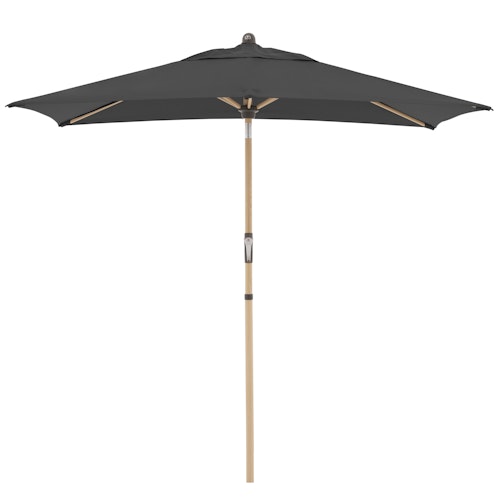 doppler Mittelmastschirm ALU WOOD 210 x 140 Auto-Tilt, Aluminium Esche-Optik / 100 % Polyester 180 g/m²