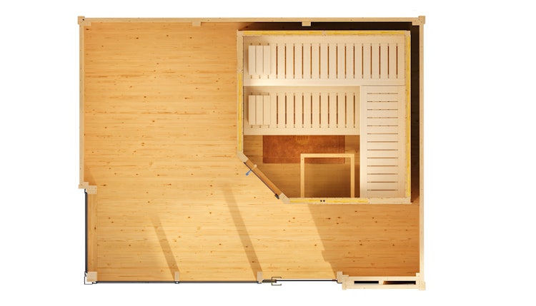 Weka Design-Saunahaus Cubilis inkl. Elementsauna 45/68 mm