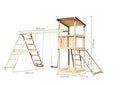 Vorschaubild Akubi Kinderspielturm Anna mit Pultdach inkl. Netzrampe, Doppelschaukel und Klettergerüst