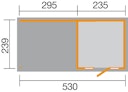 Vorschaubild Weka Gartenhaus 172 mit Anbau (295 cm) - 21 mm
