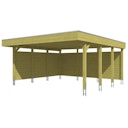 Vorschaubild Skan Holz Carport Friesland 557x555 cm inkl. Rück- und Seitenwände Sparset 3