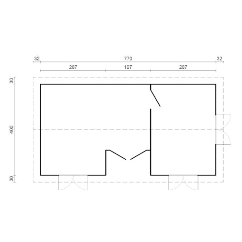 Palmako Ferienhaus Anna 26,8 + 1,9 m² - 70 mm