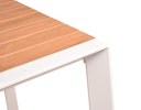 Vorschaubild Garden Pleasure Gartenmöbel Set VENICE 02, Tisch 200 x 100 + 6 Stapelssessel, Alu Weiß / Nonwood Teak-Optik / Kunststoffgewebe Hellgrau