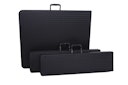 Vorschaubild Garden Pleasure Gartenmöbel Set VENTANA, Klapptisch 180 x 74 cm + 2 Klappbänke, Stahl Dunkelgrau / Kunststoff Schwarz