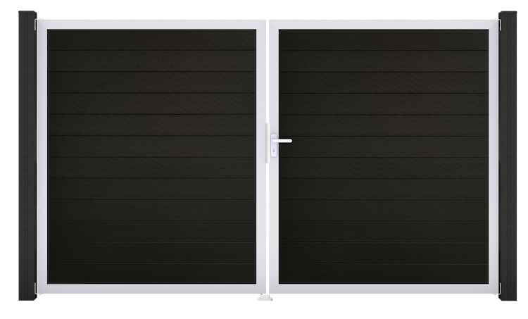 GroJa Solid Tor 2-flügelig 3000 x 1800 mm, Alu-Rahmen EV1