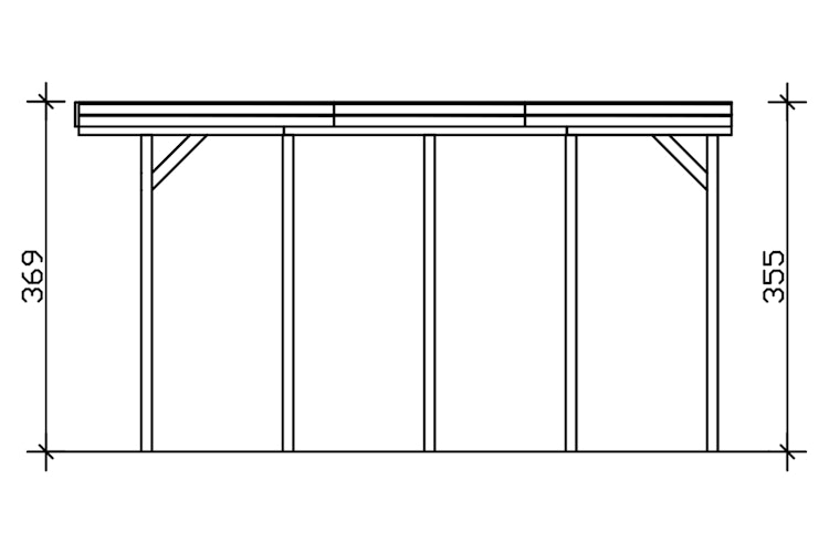 Skan Holz Friesland - Flachdach Caravan-Carport aus Nadelholz Breite 402 cm