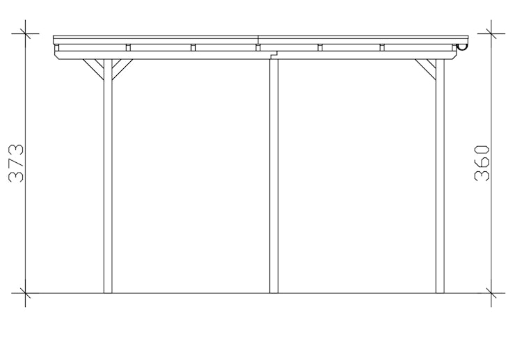 Skan Holz Emsland - Flachdach Caravan-Carport aus Leimholz Breite 402 cm