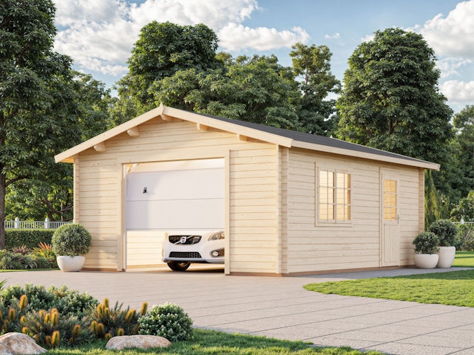 Palmako Garage Roger 23,9 m² - 44 mm - mit Sektionaltor