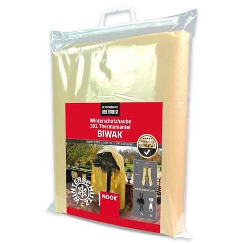 Noor Winterschutz-Thermomantel Biwak  XXXL Ø200 x H 300 cm mit Reißverschluss und 2 Zugseilen 140g/m²