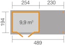 Vorschaubild Weka Gartenhaus 321 B mit 230 cm Anbau - 19 mm