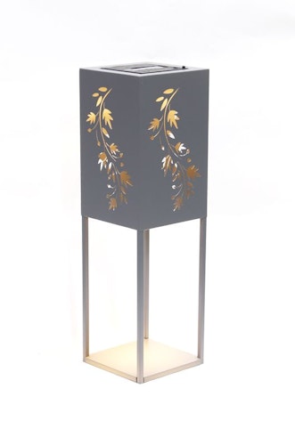 Garden Pleasure Dekosäule ZAYN mit Solar-LED, Stahl Grau