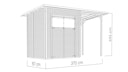 Vorschaubild Bertilo Gartenhaus Pent Modern 2 Plus inkl. Anbaudach - 18 mm