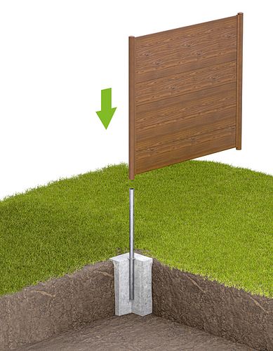 Alberts® Alu Sichtschutz Palitio als Set, Profilhöhe 150 mm, zum Einbetonieren