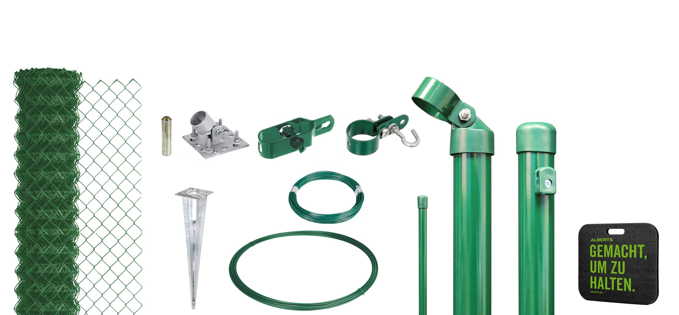 Alberts® Maschendraht Komplettset mit Bodenhülse