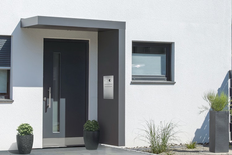 Gutta Rechteckvordach BS Plus 160 Sonderfarbe inkl. Seitenteil und Briefkasten (neues Modell)