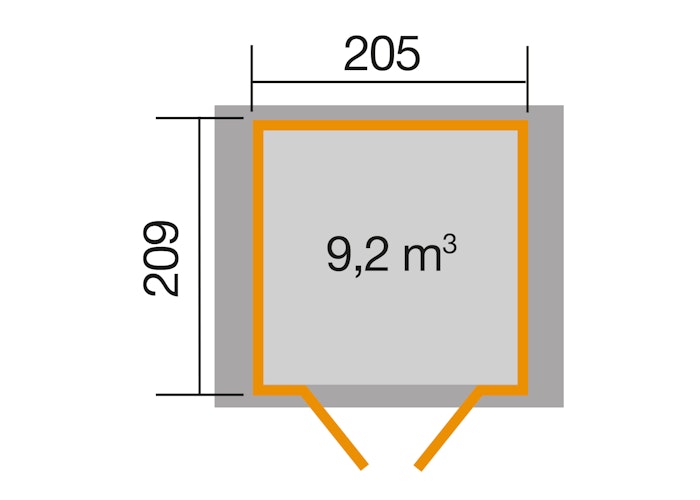 Weka Gartenhaus 224 inkl. Doppeltür - 21 mm